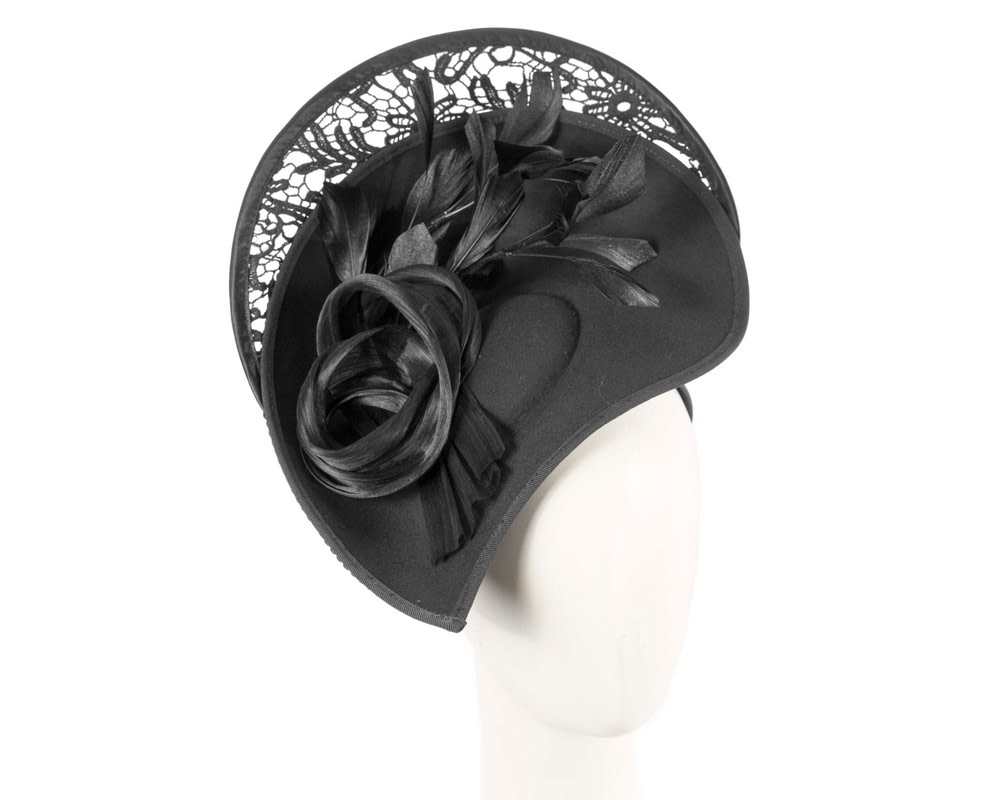 Bespoke black winter fascinator by Fillies Collection - Hats From OZ UK | F685B Bespoke black winter fascinator by Fillies Collection - Hats From OZ UK