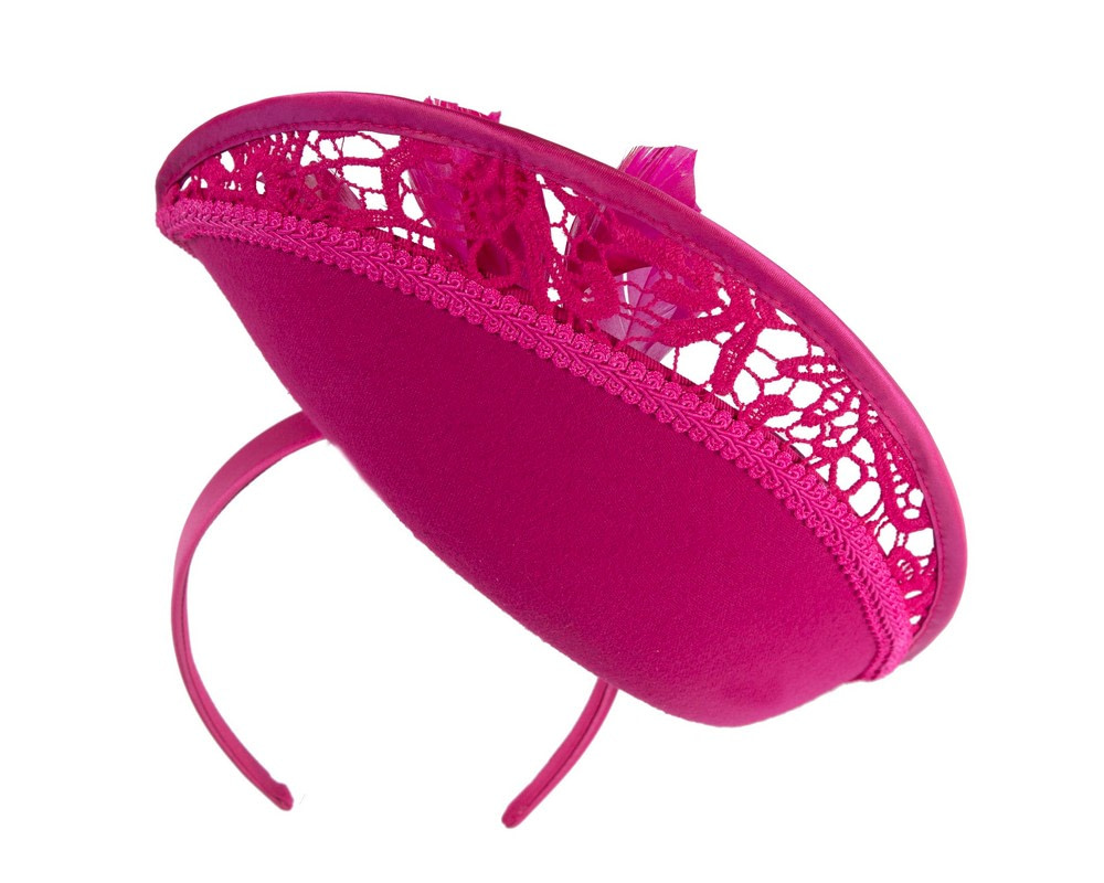 Bespoke fuchsia winter fascinator by Fillies Collection - Hats From OZ UK Bespoke fuchsia winter fascinator by Fillies Collection - Image 6