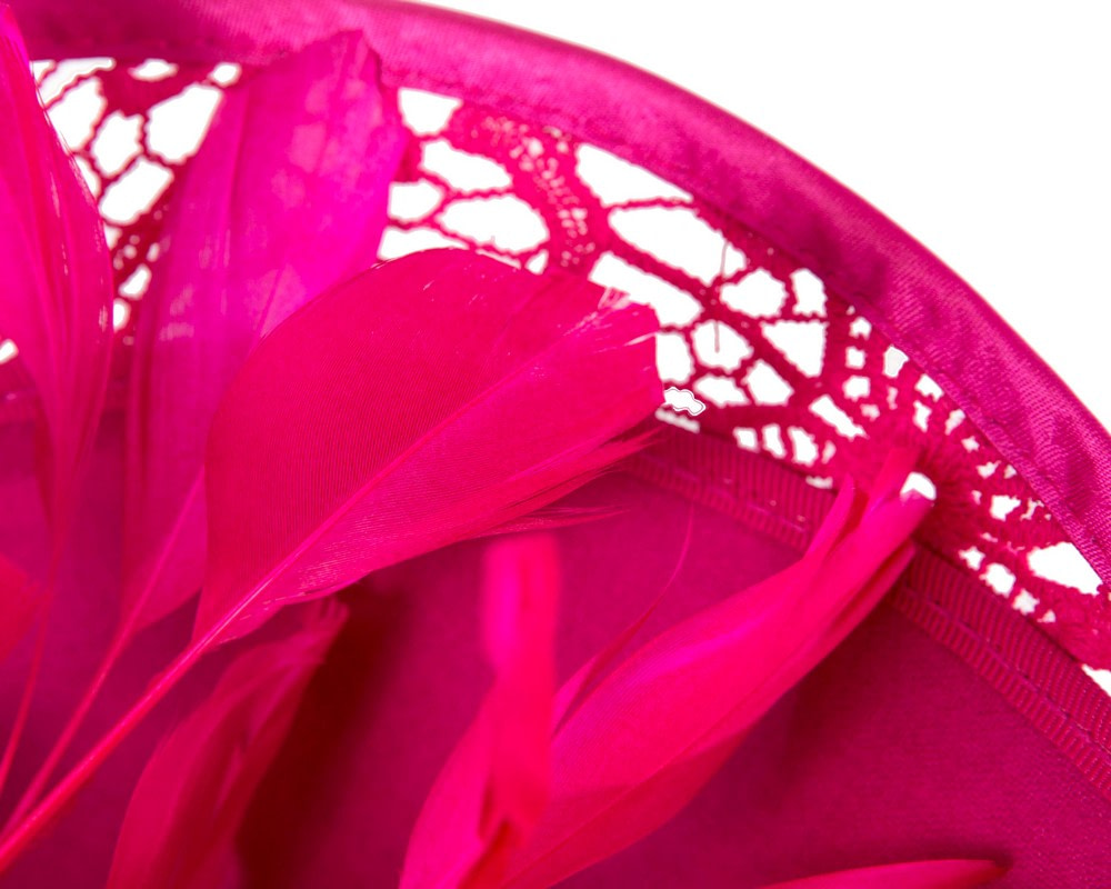 Bespoke fuchsia winter fascinator by Fillies Collection - Hats From OZ UK Bespoke fuchsia winter fascinator by Fillies Collection - Image 5