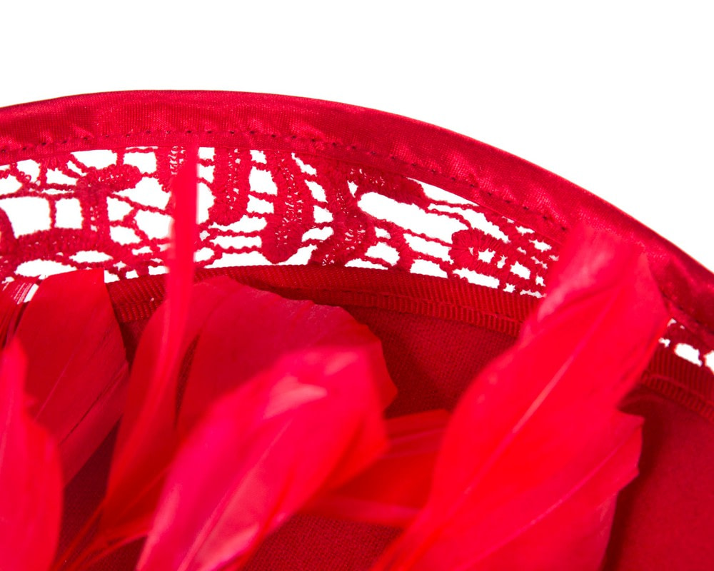 Bespoke red winter fascinator by Fillies Collection - Hats From OZ UK Bespoke red winter fascinator by Fillies Collection - Image 5