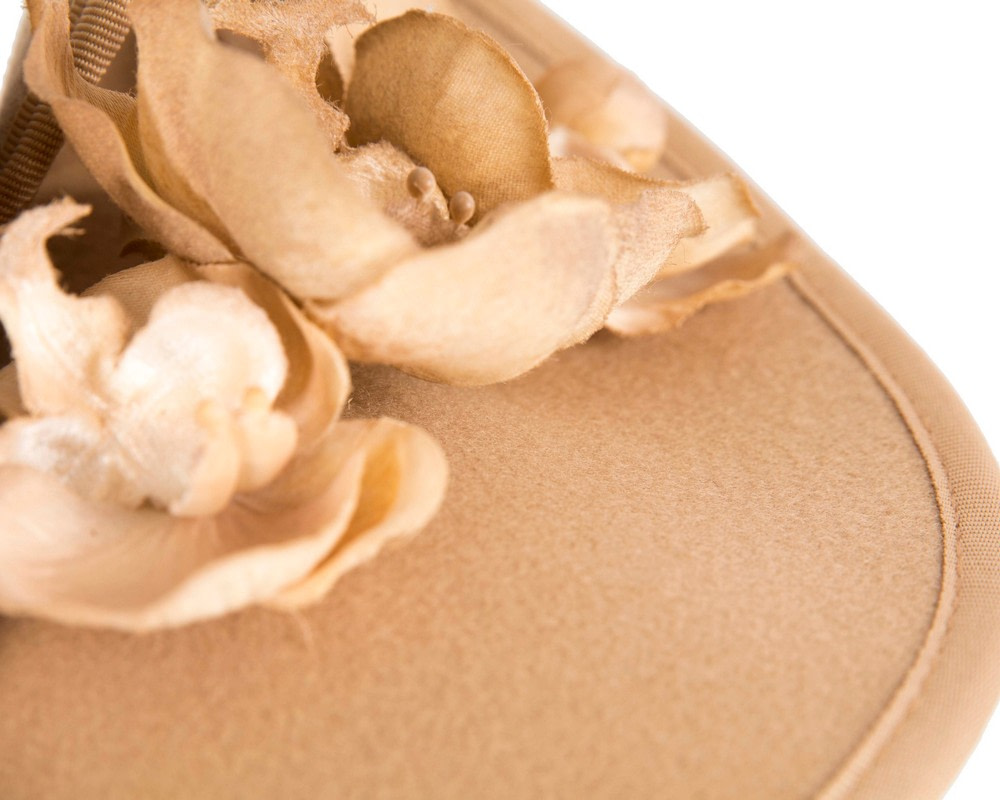 Beige winter felt fascinator with orchid - Hats From OZ UK Beige winter felt fascinator with orchid - Image 5