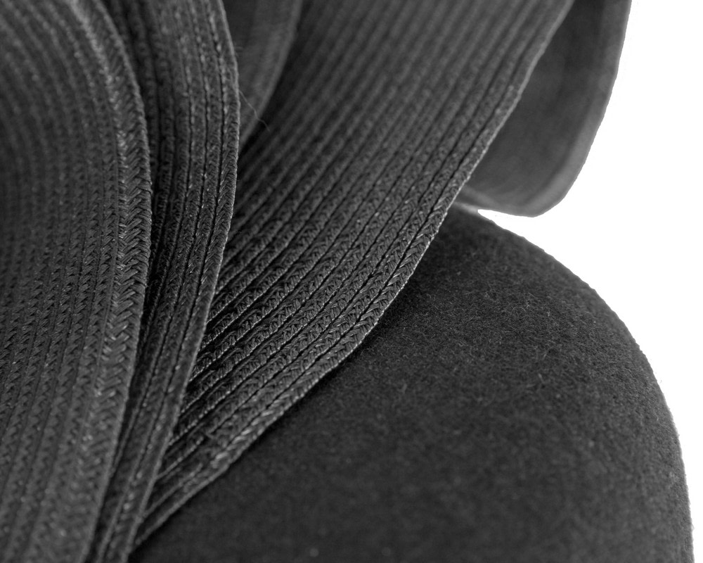 Black pillbox winter fascinator by Fillies Collection - Hats From OZ UK Black pillbox winter fascinator by Fillies Collection - Image 5