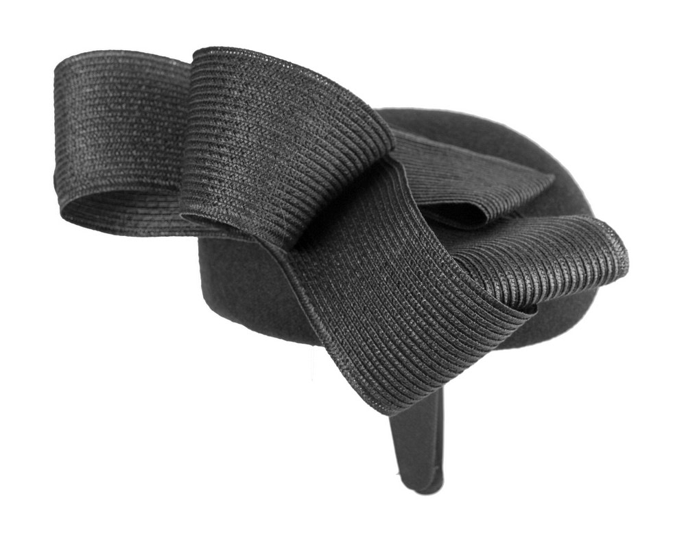 Black pillbox winter fascinator by Fillies Collection - Hats From OZ UK Black pillbox winter fascinator by Fillies Collection - Image 4