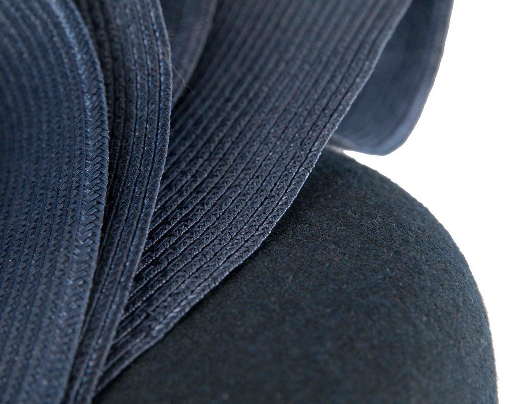 Navy pillbox winter fascinator by Fillies Collection - Hats From OZ UK Navy pillbox winter fascinator by Fillies Collection - Image 5
