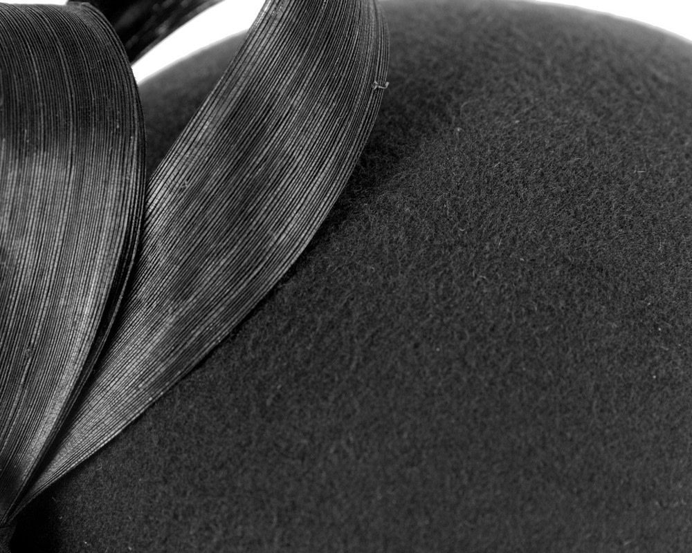 Stylish black felt beret hat by Fillies Collection - Hats From OZ UK Stylish black felt beret hat by Fillies Collection - Image 5