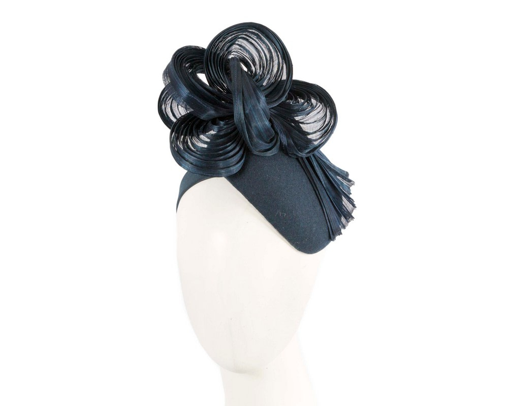 Exclusive navy winter fascinator by Fillies Collection - Hats From OZ UK | F700N Exclusive navy winter fascinator by Fillies Collection - Hats From OZ UK