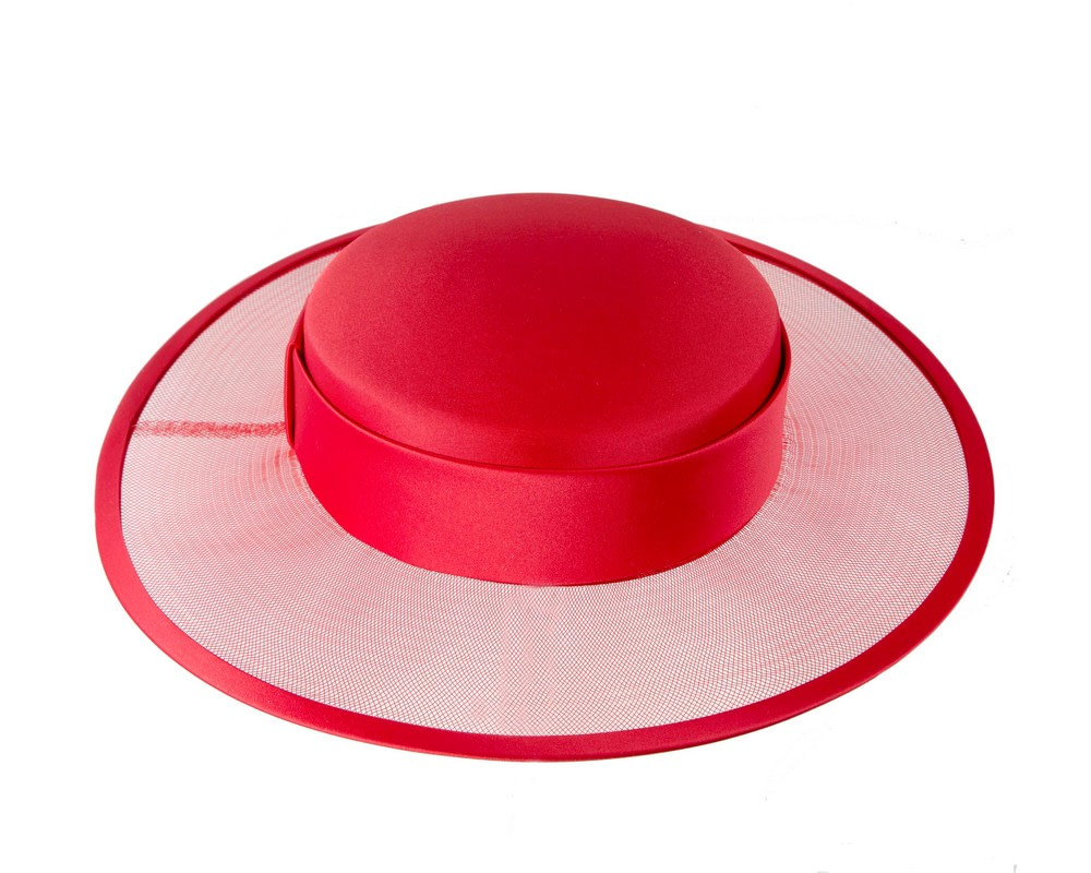 Red designers boater hat - Hats From OZ UK Red designers boater hat - Image 3