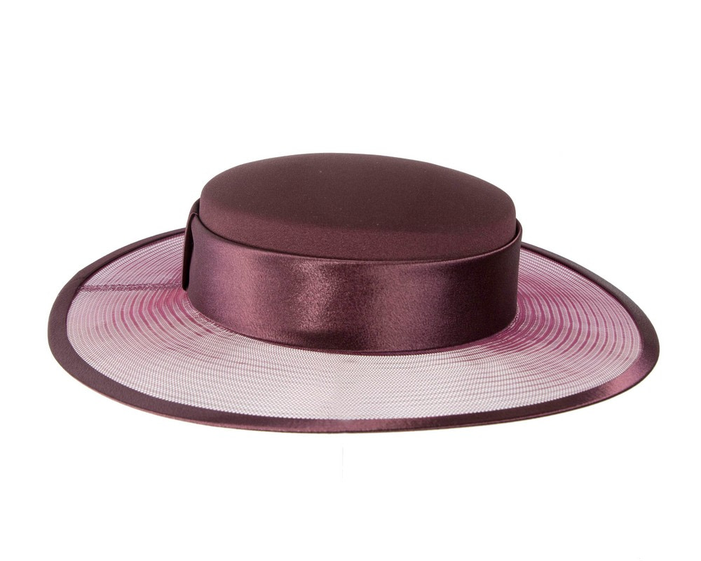 Wine colored designers boater hat - Hats From OZ UK Wine colored designers boater hat - Image 3