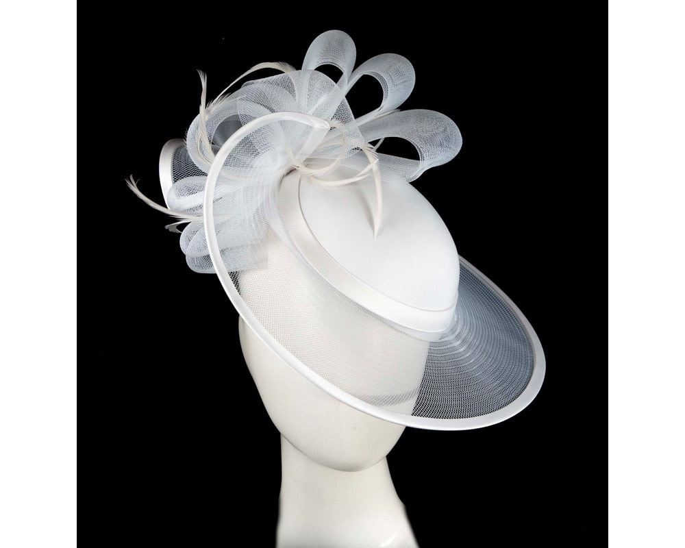 White Wedding Hat made to order in Australia - Hats From OZ UK | H835W White Wedding Hat made to order in Australia - Hats From OZ UK