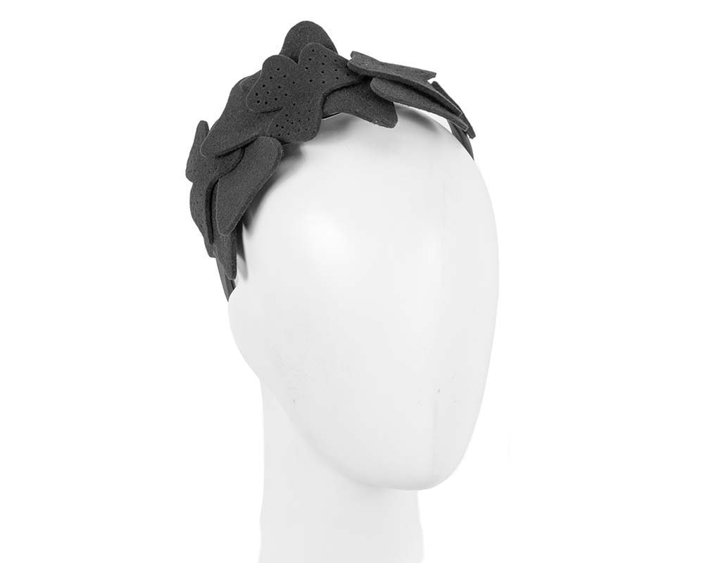 Petite black felt fascinator by Max Alexander - Hats From OZ UK | J375B Petite black felt fascinator by Max Alexander - Hats From OZ UK