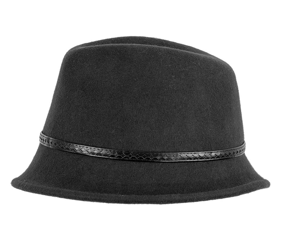 Black felt trilby hat by Max Alexander J402 - Hats From OZ UK Black felt trilby hat by Max Alexander J402 - Image 3