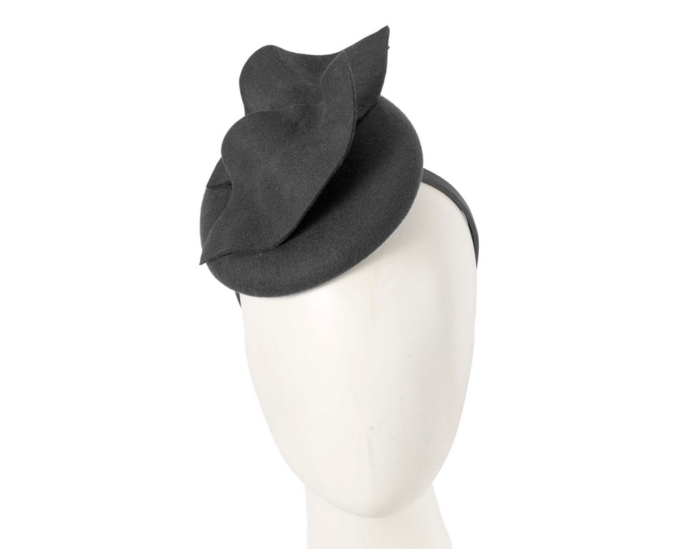 Black felt fascinator by Max Alexander - Hats From OZ UK | J411B Black felt fascinator by Max Alexander - Hats From OZ UK
