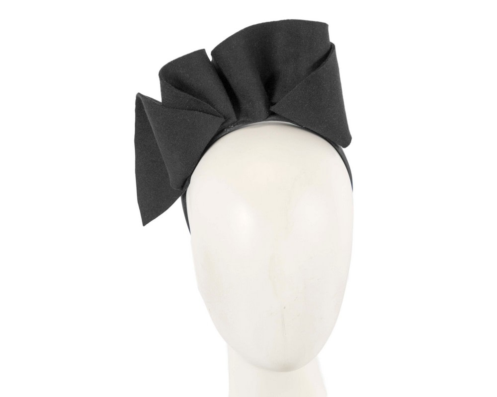 Black felt winter racing fascinator by Max Alexander - Hats From OZ UK