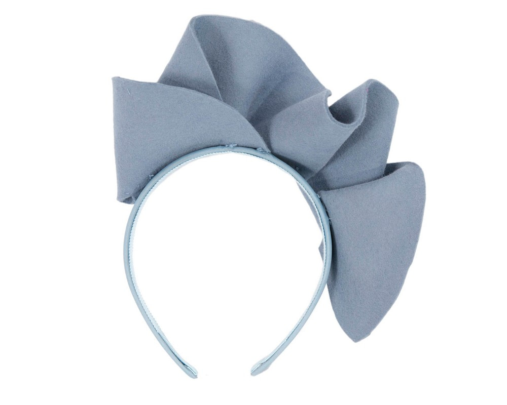Light blue felt winter racing fascinator by Max Alexander - Hats From OZ UK Light blue felt winter racing fascinator by Max Alexander - Image 4