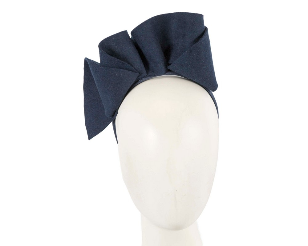 Navy felt winter racing fascinator by Max Alexander - Hats From OZ UK