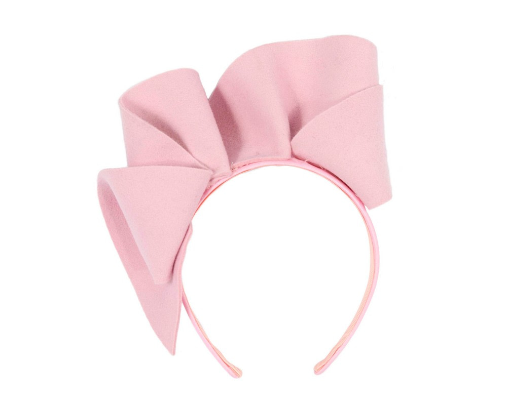 Pink felt winter racing fascinator by Max Alexander - Hats From OZ UK Pink felt winter racing fascinator by Max Alexander - Image 2