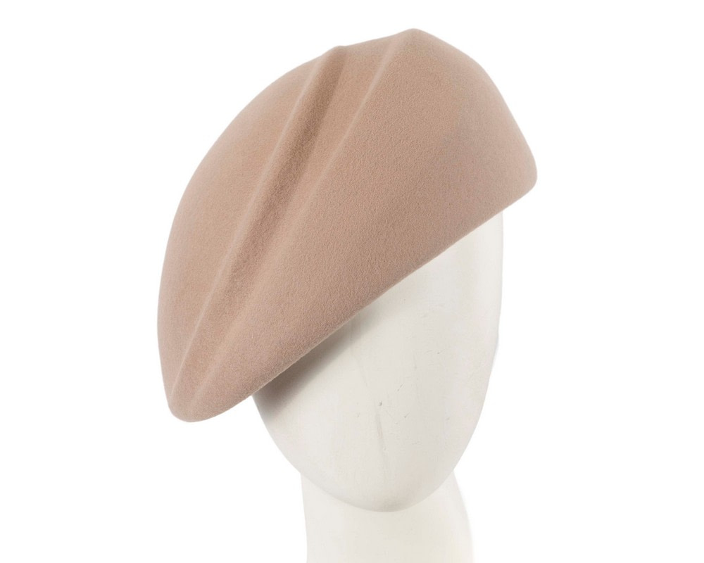 Beige winter felt beret by Max Alexander - Hats From OZ UK | J413BE Beige winter felt beret by Max Alexander - Hats From OZ UK