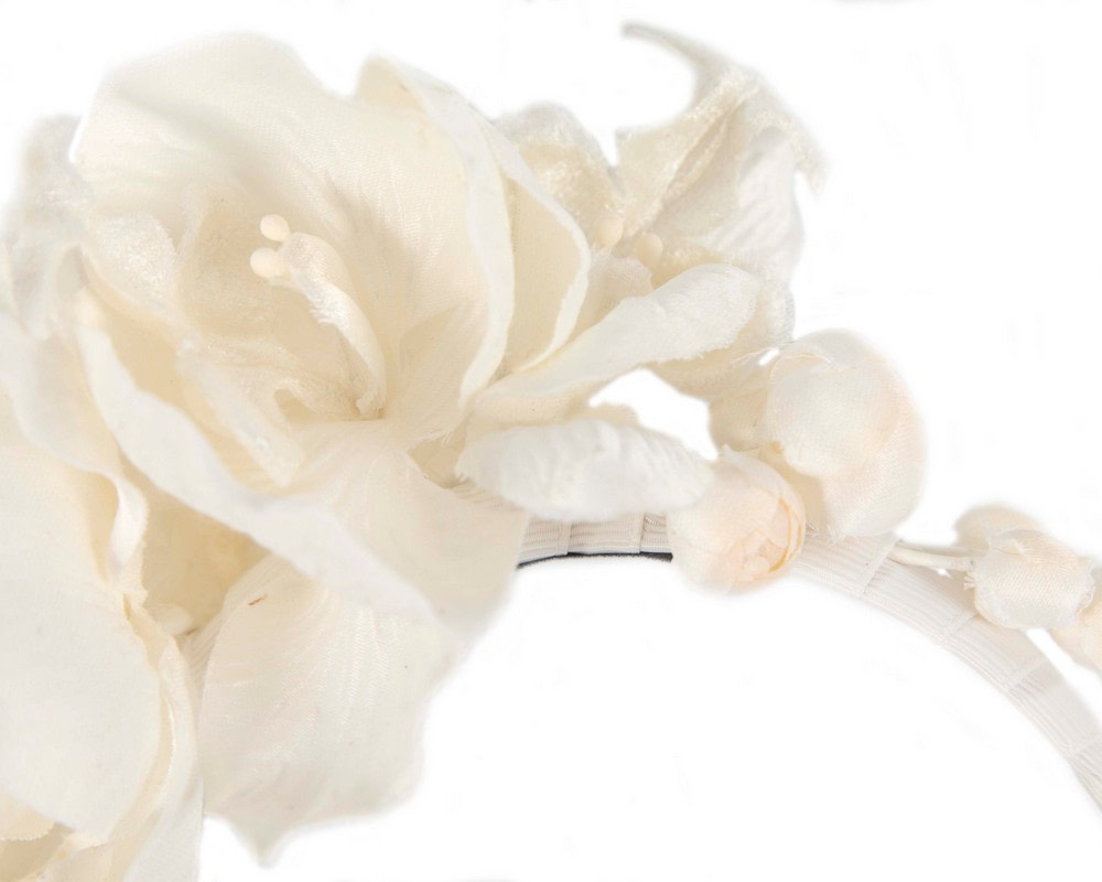 Cream orchid flower headband fascinator - Hats From OZ UK Cream orchid flower headband fascinator - Image 3