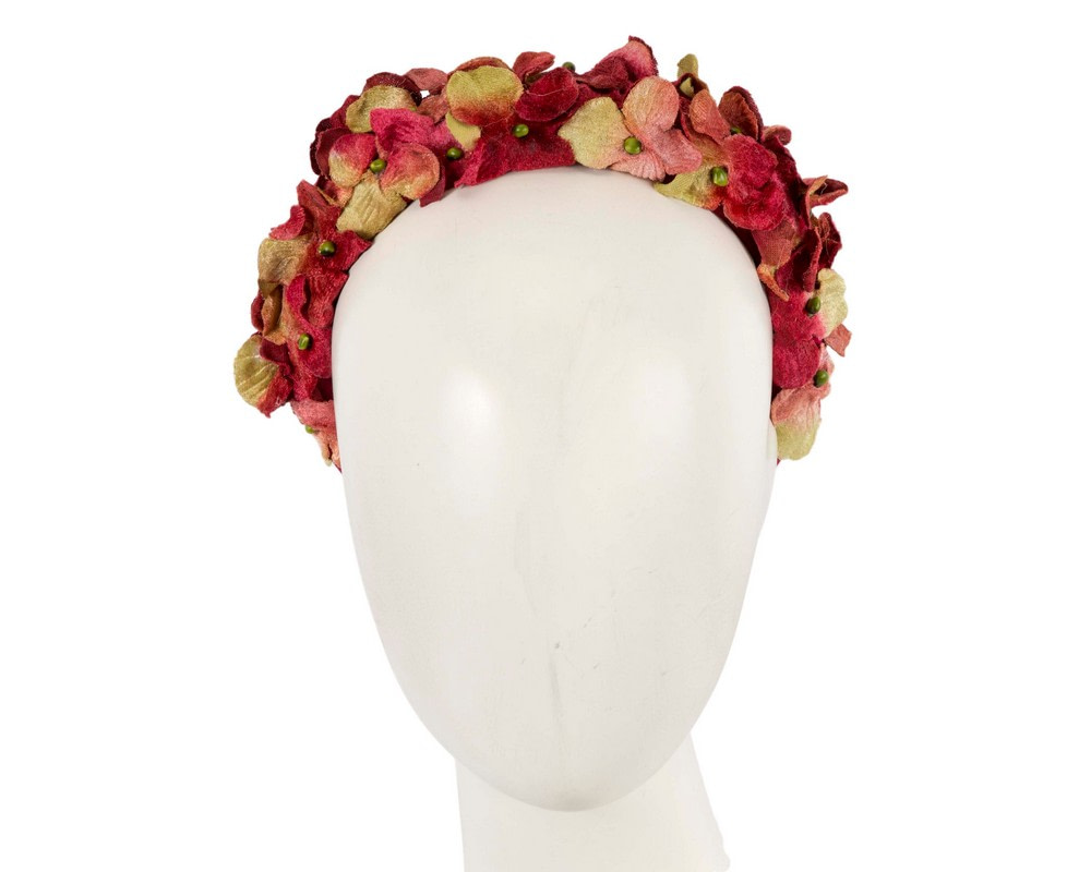 Burgundy flower headband halo by Max Alexander - Hats From OZ UK