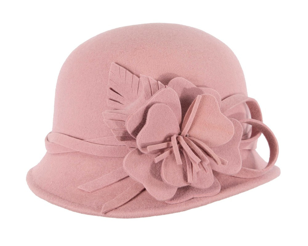 Pink felt winter hat with flower by Max Alexander J437 - Hats From OZ UK Pink felt winter hat with flower by Max Alexander J437 - Image 4