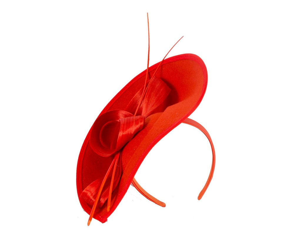 Large orange winter fascinator by Max Alexander - Hats From OZ UK Large orange winter fascinator by Max Alexander - Image 2