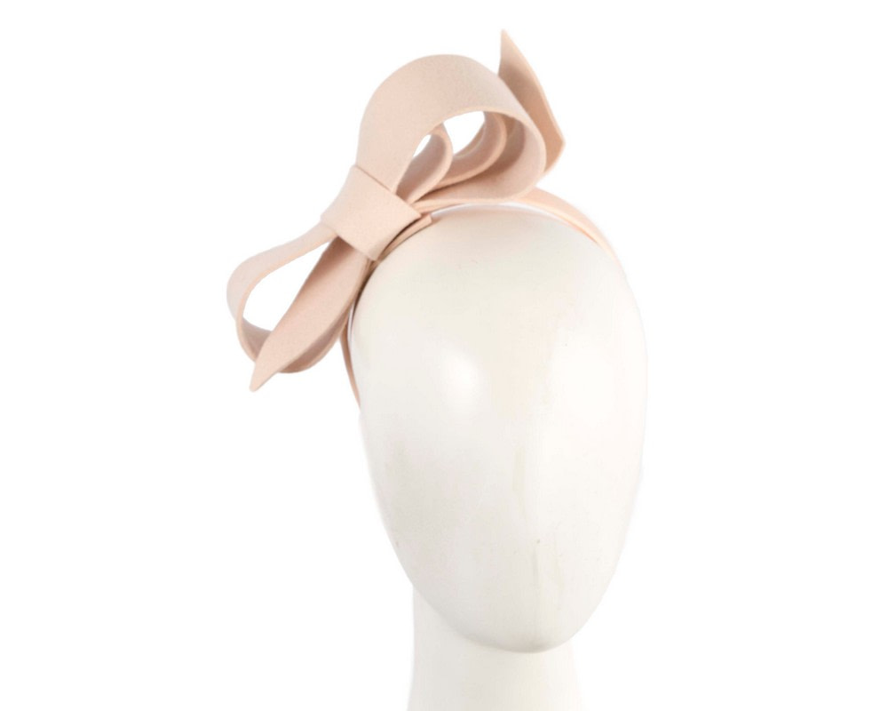 Nude felt bow fascinator by Max Alexander - Hats From OZ UK Nude felt bow fascinator by Max Alexander