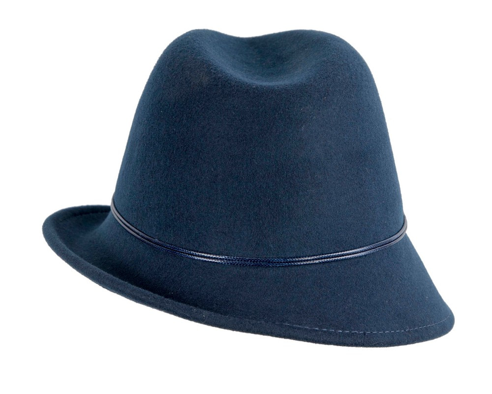 Navy felt trilby hat by Max Alexander J436 - Hats From OZ UK Navy felt trilby hat by Max Alexander J436 - Image 6