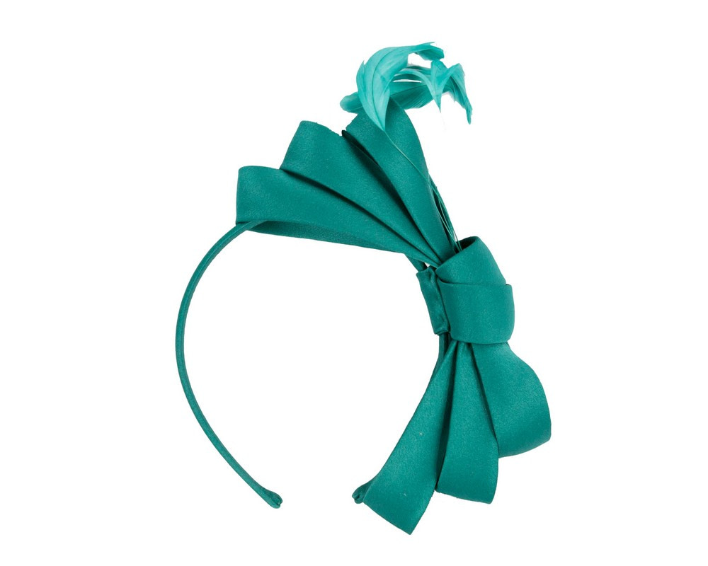 Teal green bow racing fascinator by Max Alexander - Hats From OZ UK Teal green bow racing fascinator by Max Alexander - Image 4