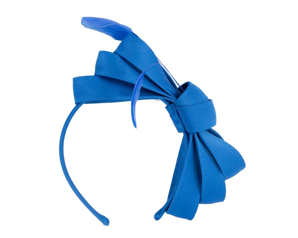 Royal blue bow racing fascinator by Max Alexander - Hats From OZ UK Royal blue bow racing fascinator by Max Alexander - Image 4