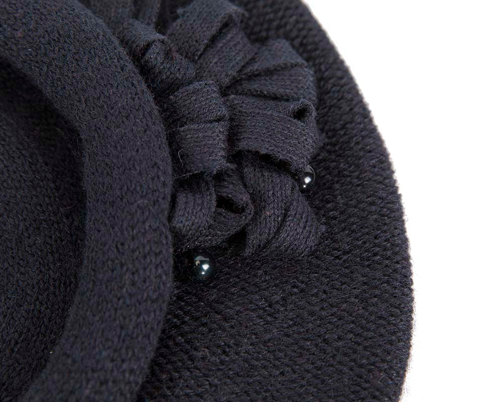 Woolen woven navy beret by Max Alexander - Hats From OZ UK Woolen woven navy beret by Max Alexander - Image 3