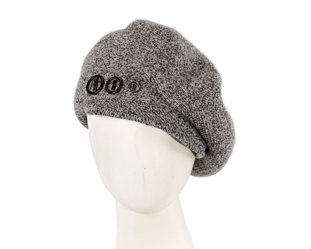 Warm grey wool winter fashion beret by Max Alexander JR011 - Hats From OZ UK | JR011G Warm grey wool winter fashion beret by Max Alexander JR011 - Hats From OZ UK
