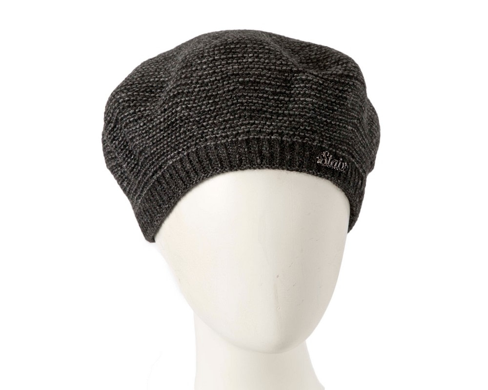 Classic crocheted dark grey beret by Max Alexander - Hats From OZ UK