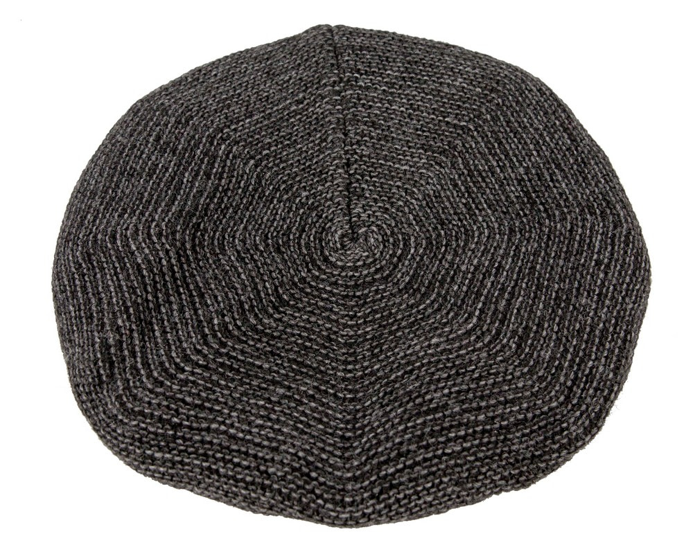 Classic crocheted dark grey beret by Max Alexander - Hats From OZ UK Classic crocheted dark grey beret by Max Alexander - Image 2