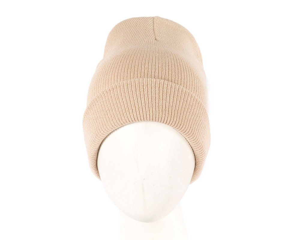 Warm European made beige beanie - Hats From OZ UK