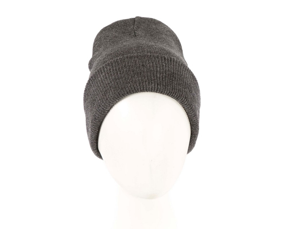 Warm European made dark grey beanie - Hats From OZ UK