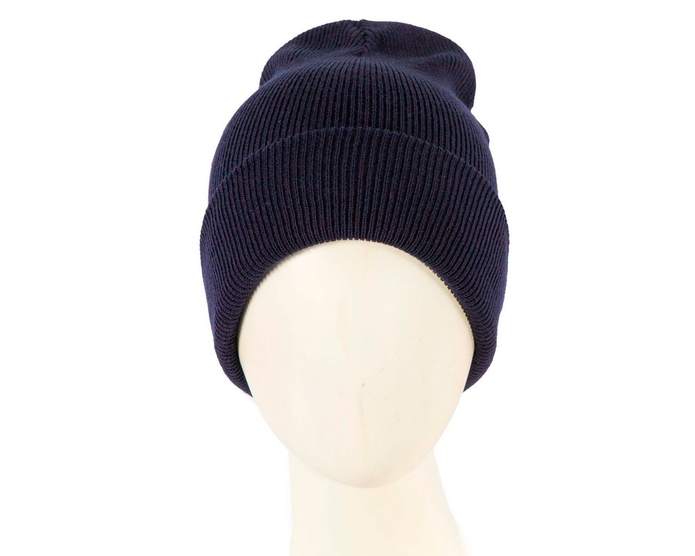 Warm European made navy beanie - Hats From OZ UK