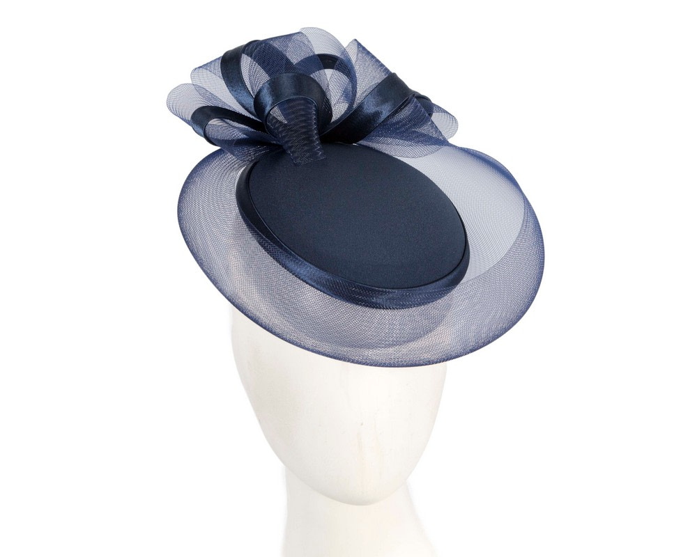 Navy custom made cocktail pillbox hat K4262 - Hats From OZ UK