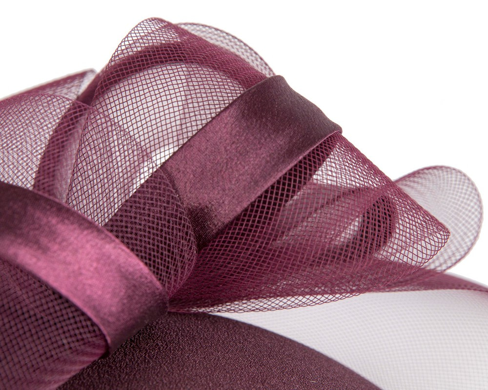 Port-colored custom made cocktail pillbox hat - Image 5