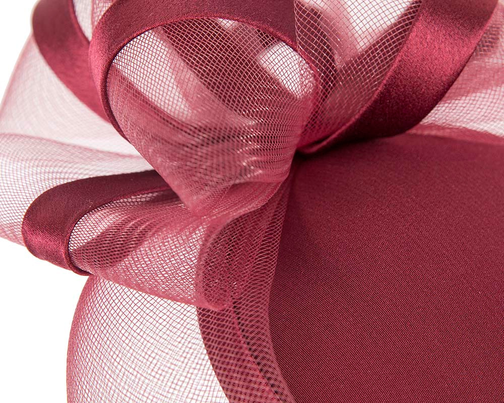 Burgundy custom made cocktail pillbox hat - Hats From OZ UK Burgundy custom made cocktail pillbox hat - Image 5