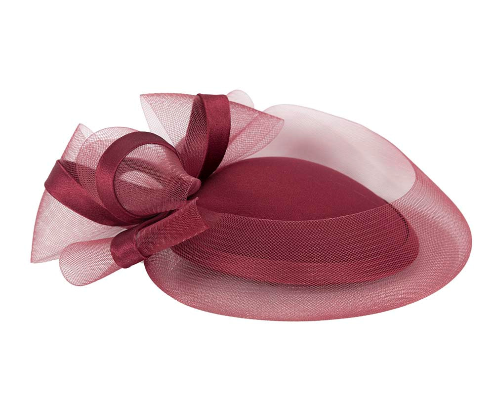 Burgundy custom made cocktail pillbox hat - Hats From OZ UK Burgundy custom made cocktail pillbox hat - Image 3