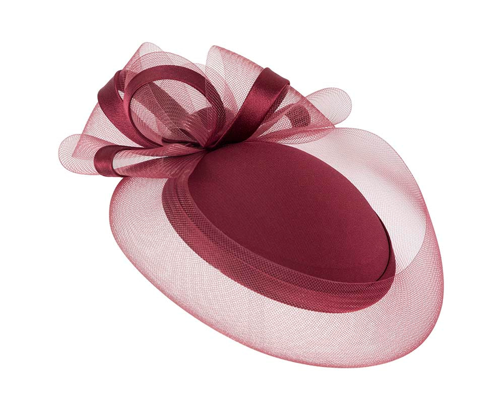 Burgundy custom made cocktail pillbox hat - Hats From OZ UK Burgundy custom made cocktail pillbox hat - Image 2