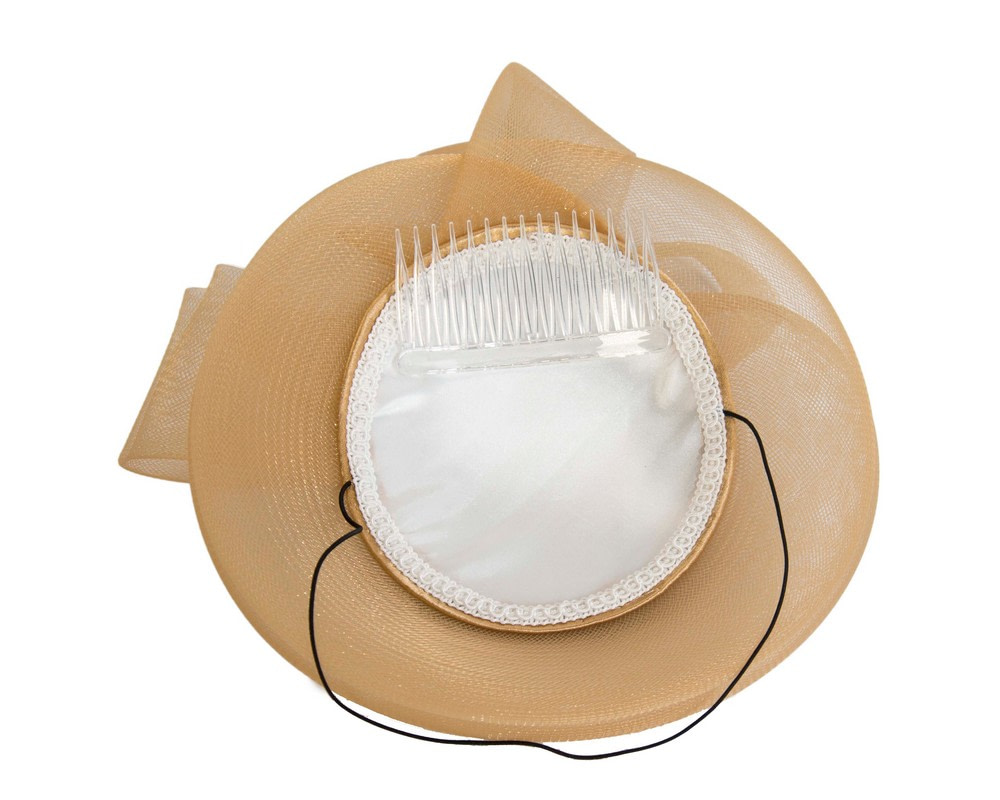 Gold Custom Made Cocktail Hat - Hats From OZ UK Gold Custom Made Cocktail Hat - Image 3