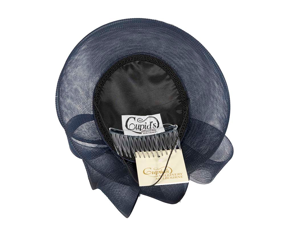 Dark Navy Custom Made Cocktail Hat - Hats From OZ UK Dark Navy Custom Made Cocktail Hat - Image 4