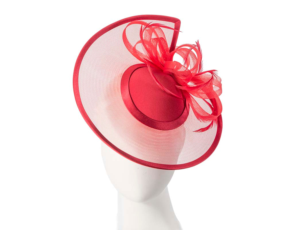 Custom made red pillbox hat with feathers - Hats From OZ UK Custom made red pillbox hat with feathers - Image 3