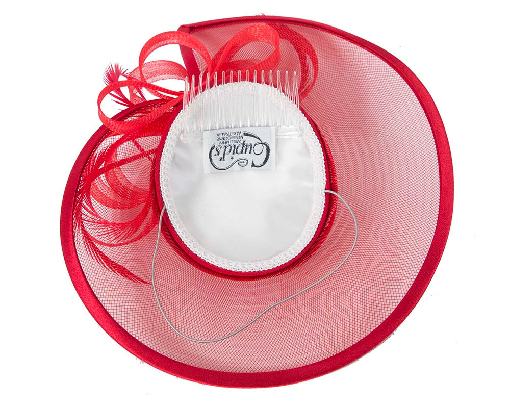 Custom made red pillbox hat with feathers - Hats From OZ UK Custom made red pillbox hat with feathers - Image 6