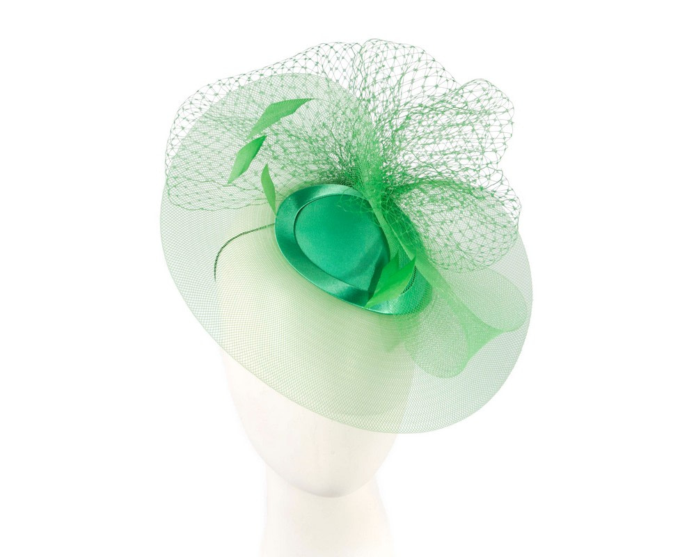 Custom made lime green cocktail hat - Hats From OZ UK