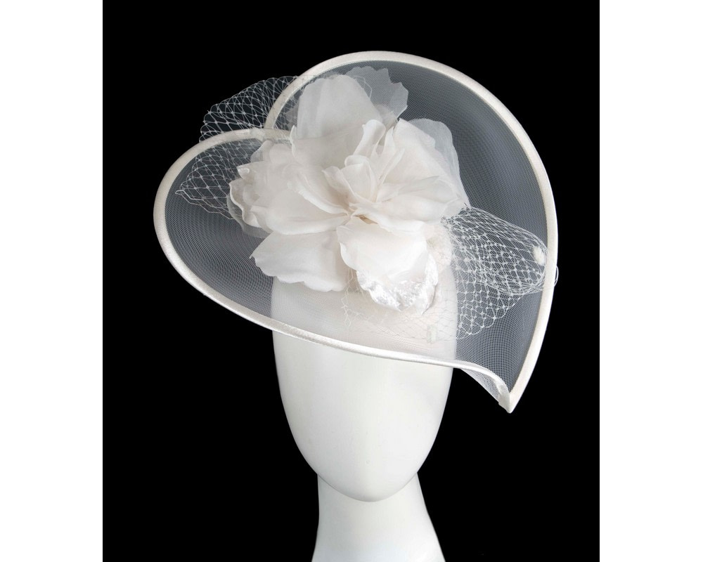 White custom made fascinator hat - Hats From OZ UK