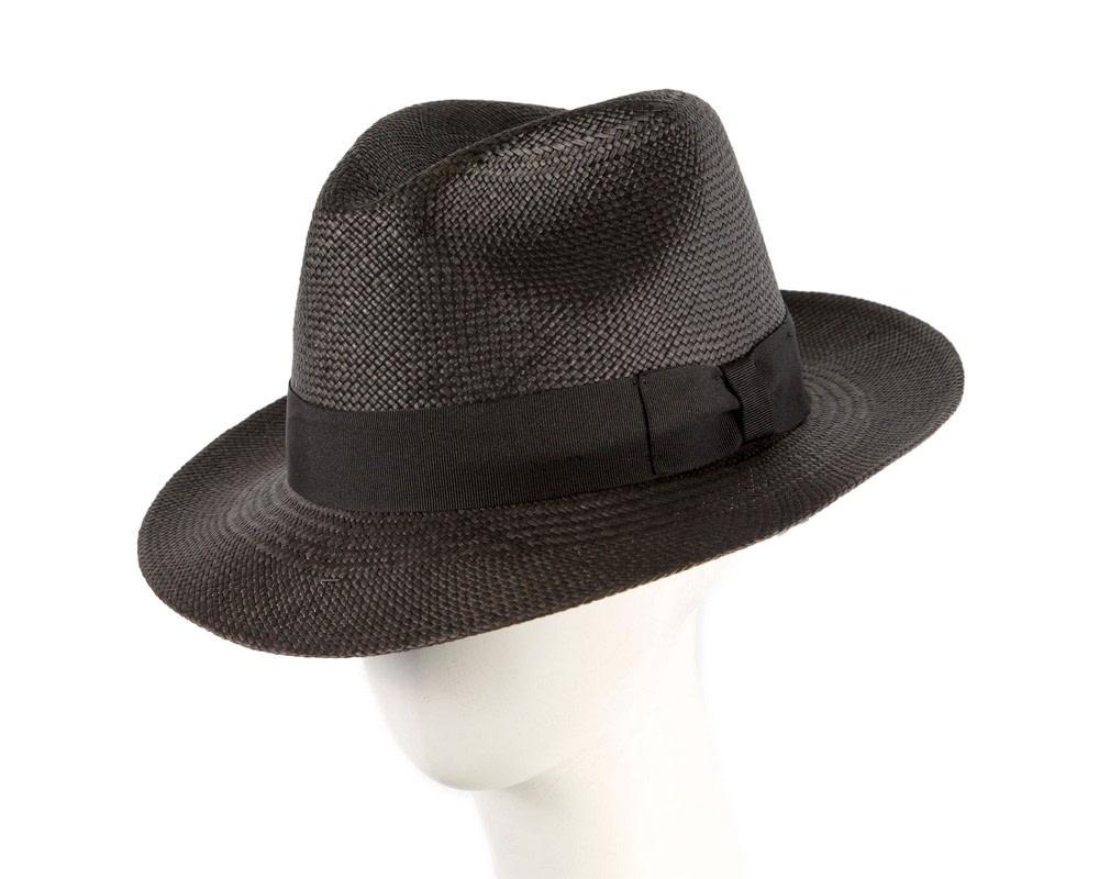 Black Ecuadorian Panama Small Snap Brim - Hats From OZ UK