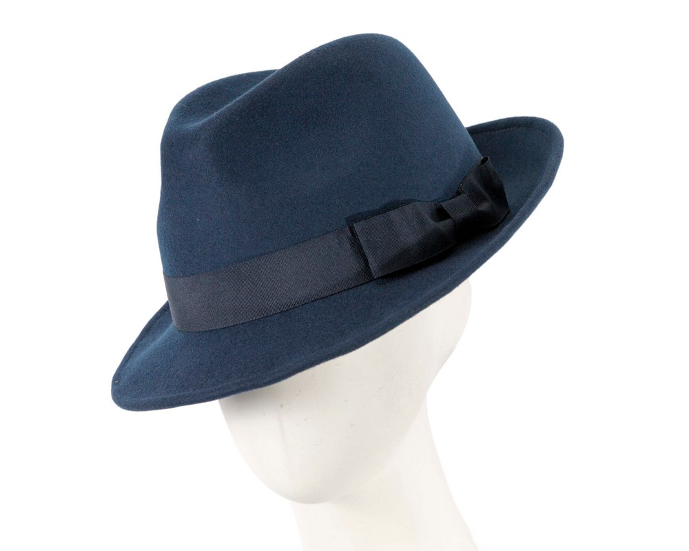 Navy Fedora Felt Blues Brothers Homburg Hat - Hats From OZ UK