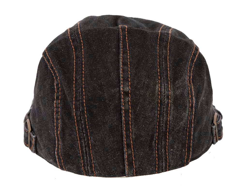 Black denim flat cap by Max Alexander - Hats From OZ UK Black denim flat cap by Max Alexander - Image 4